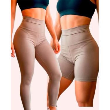 Imagem de Kit 1 Shorts 1 Legging Fitness Suplex Poliamida Zanca Modas Tamanho:GC