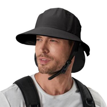 Imagem de Chapéu JOYART Surf Bucket Sun Chapéu de sol com aba de 7 cm preto