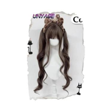 Imagem de Peruca Sintética Curta E Cacheada Para Mulheres, Estilo Lolita, Com Fr