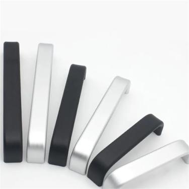 Imagem de Maçanetas e puxadores de porta de armário de cozinha simples de liga de alumínio sólido para melhoria da casa ferragens 1 peça (fosco oxidado 224 mm)