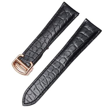 Imagem de VELORE Pulseira de relógio de couro genuíno Alligator para Cartier Solo Tank London Calibo Pulseira masculina e feminina de 16 mm, 18 mm, 20 mm, 22 mm (A,16 mm)