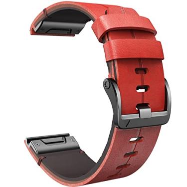 Imagem de IENYU 26 22mm Pulseira de relógio para Fenix 7 7X 6X Pro 5X Plus 3HR Descent Mk1 Sport Watch Band Pulseira de liberação rápida para Fenix 6 5 (Cor: Vermelho Marrom, Tamanho: 22mmFenix 6 Pro)
