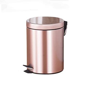 Imagem de Caixote do lixo grande lata de lixo interna redonda estampada com tampa escritório quarto cesto de lixo lixeira