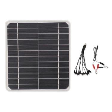 Imagem de TOPINCN Painel Solar 12V, Carregador Solar Portátil Leve para Baterias de Carro e Telefone, Com Interfaces USB Tipo C DC 10W