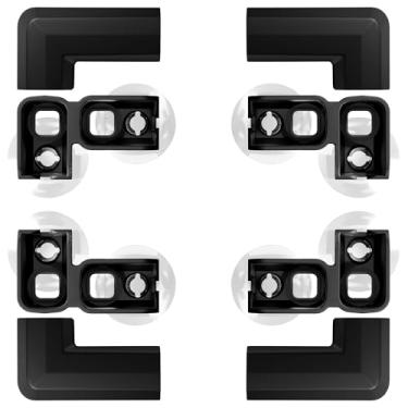 Imagem de FXW Cercadinho de acrílico para cães, conjunto com 2 fivelas em L complementares para compartimento, para cercadinho de 61 cm, preto