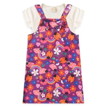 Imagem de Conjunto Verão Menina Natural Blusa e Salopete Jardim das Joaninhas, 1