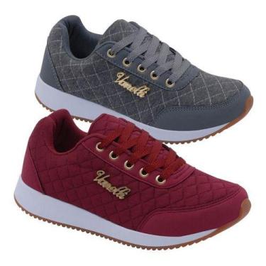 Imagem de Tênis Feminino Promoção - Kit 2 Tênis Caminhada Confortável - Vanelli,