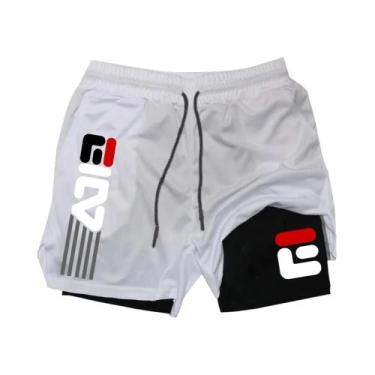 Imagem de Shorts De Treino Masculinos De Secagem Rápida Com Dupla Camada 2 Em 1 