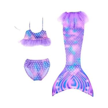 Imagem de Traje De Banho Para Meninas Com Cauda De Pequena Sereia, 4-13 Anos, Tr