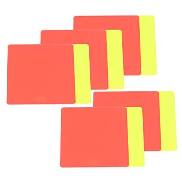 Imagem de Pssopp 5 Conjuntos de Cartões de Penalidade de árbitro, Conjuntos de Cartões de árbitro de Futebol Amarelo Vermelho Aviso de Futebol para Jogos Esportivos Escolas Estádios