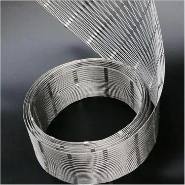 Imagem de Rede De Corda De Aço Inoxidável 304, Malha De Arame Flexível Da Cerca Do Furo 5cm Da Malha, Rede Da Proteção Do Limite Da Resistência De Impacto Para A Barreira Animal, Silver, 3x4m