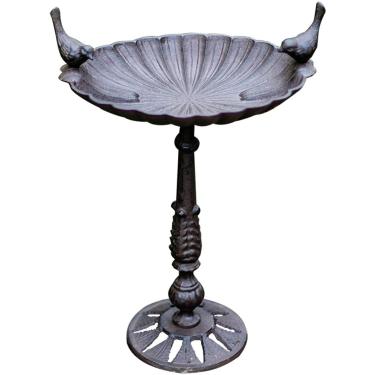 Imagem de Castiçais Alimentador de pássaros de vaso de flores alto, tigela de comida de pássaro retrô de ferro fundido, decoração de jardim ao ar livre, suportes de castiçal de pássaros, para presente de