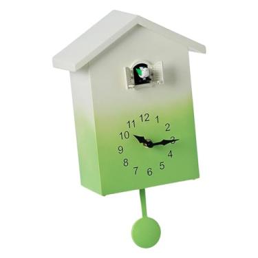 Imagem de WeiLaiKeQi Relógio de parede decorativo com grandes números arábicos, silencioso, para sala de estar, escola, café, bar, casa e quarto infantil, Verde