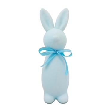 Imagem de CarpNettore Estatueta de Da Páscoa, Enfeite de Mesa, Escultura de Animal, Decoração de Mesa Fofa em Espuma com Laço, Ideal para Sala de Estar, Quarto E Bib, Azul, Tamanho real