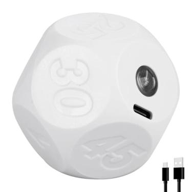 Imagem de Temporizador de cubo, 11 configurações de tempo predefinidas e contagem regressiva personalizada, temporizador visual portátil de dodecágono recarregável para sala de aula, culinária, treino, tarefas