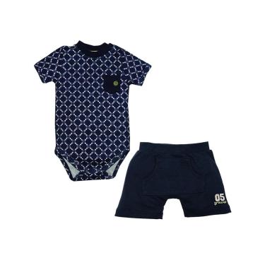 Imagem de Conjunto Bebê Menino Body/Short Marinho Grow Up-Masculino