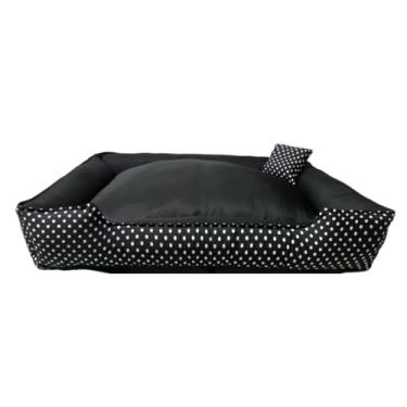 Imagem de Caminha Casinha Pet Grande para Cachorro e Gato – Conforto Luxuoso com Fundo Impermeável e Enchimento Removível (Preto,EXG - 90X70)