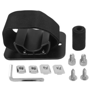 Imagem de Suporte de roda de teto – Kit de fixação de roda traseira para rack de teto de carro, inclui tiras, suporte e ferragens para mountain bike, bicicleta de estrada, e-bike (preto)