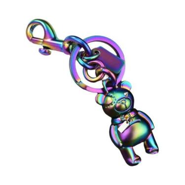 Imagem de Chaveiro De Urso Colorido Criativo Em Metal Com Sino De Desenho Animad