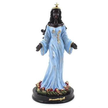 Imagem de Imagem Iemanjá Preta Vestido ul Resina 20 Cm - Amém Decoração Religios