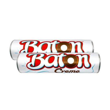 Imagem de Kit 2 Chocolate Garoto Baton Recheado Creme 16g