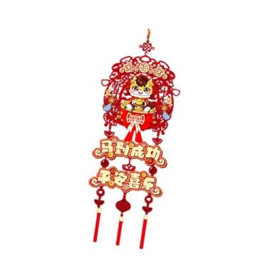 Imagem de Esquirla Enfeite de Ano Chinês 2026 para pendurar, decoração criativa para porta, tema Ano do Cavalo, ideal para festas e festivais da primavera, Style F