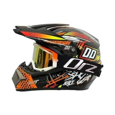 Imagem de Capacete De Motocross Infantil Para Off-Road Com Equipamento De Proteç