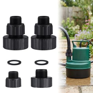 Imagem de Pangda Bomba de água submersível adaptador de mangueira de jardim conector de encaixe de mangueira de plástico 1-1/5.1 cm fêmea para 3/10.2 cm macho para jardim padrão e qualquer aplicação de tubo de