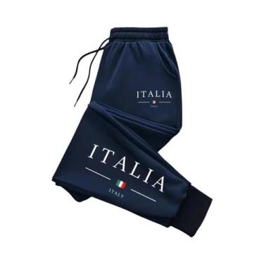 Imagem de Calças De Moletom Casuais Masculinas Estilo Esportivo Moda Italiana Pa