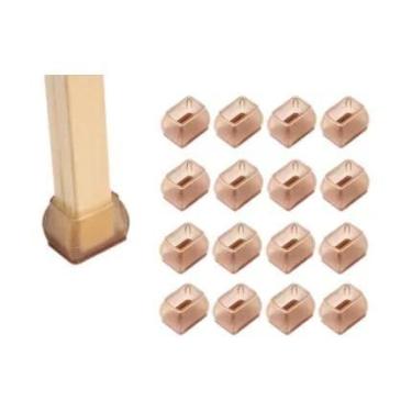 Imagem de Protetores De Pés De Cadeira Redondos De Feltro (16 Peças) Com Capas D