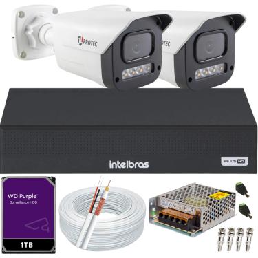 Imagem de Kit 2 Câmeras 1080p Full Color C/Áudio Dvr Intelbras 4ch 1TB Purple