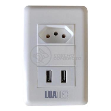 Imagem de Tomada De Parede 1 Entrada Fonte 2 Usb 5v 10a Bivolt