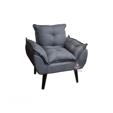 Imagem de Poltrona/cadeira Decorativa Glamour Com Pés Quadrado Grafite