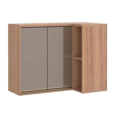 Imagem de Armário De Canto Reto Yara Luciane 2 Portas Vanilla/Grafite