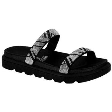 Imagem de Sandália Feminina Rasteira Papete Tiras Stress Brilho Vizzano 6459.110.24698-Feminino