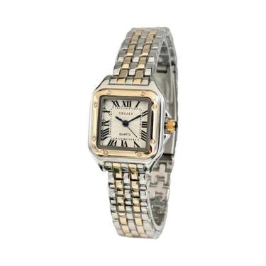 Imagem de Relógio De Quartzo Feminino De Aço Inoxidável Com Calendário, Luxuoso,