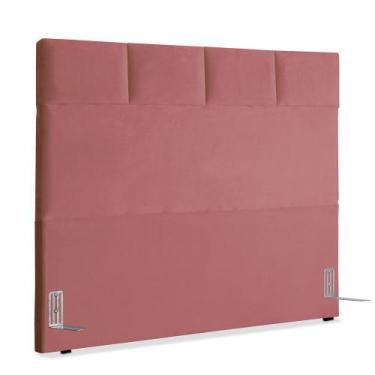 Imagem de Cabeceira de Cama Box Viúva 128 cm Marjorie Inspire House Suede Veludo