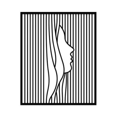 Imagem de Quadro Alto Relevo 27X22Cm Mdf Decorativo Listras - JABB