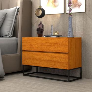 Imagem de Mesa De Cabeceira Industrial 60cm Base Preto Pé De Ferro