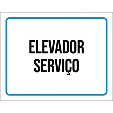 Imagem de Kit 3 Placa Acm Ambiente Setor Elevador Serviço 18X23 Branco - Sinaliz