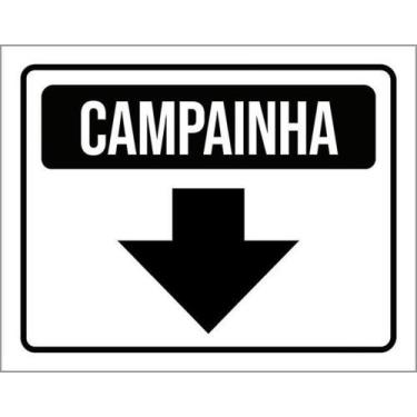Imagem de Placa Sinalização - Campainha Seta Pra Baixo - Sinalizo