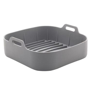 Imagem de Cesta Air Fryer Quadrada De Silicone 5,5x16x16cm Lyor Cinza