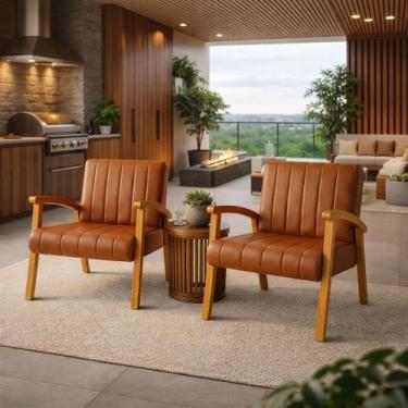 Imagem de Kit 2 Poltronas Haley Moderna Decorativa Estofada material sintético S