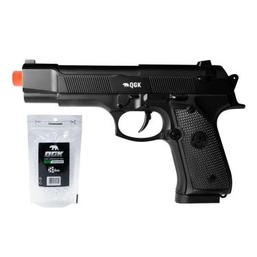 Imagem de Pistola Airsoft Spring Full Metal Sp92t 6mm Qgk + 1000 Bbs Preto 6 Mm