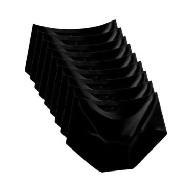 Imagem de Calcinhas De Seda Gelada Sem Costura Tamanho Grande 9 Peças Para Mulhe