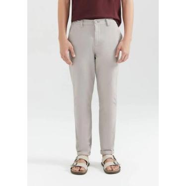 Imagem de Calça Chino Hering KTNY Masculina Bolsos Sarja T. 40/50, 48, Nm5, Cinz