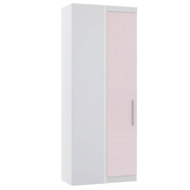 Imagem de Guarda Roupa De Canto Reto 90cm 1 Pt Alpes Luciane Móveis Branco Pf-rosa Pf