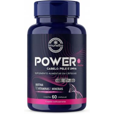 Imagem de Power Mulher Cabelo Pele Unha Biotina, Niacina, Ácidos Fólico, Hialurônico e Pantotênico 60 Cáps.-Feminino