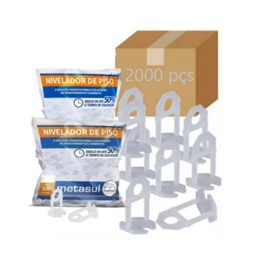 Imagem de Kit 2000 Nivelador Clips Piso Porcelanato 2MM - Metasul