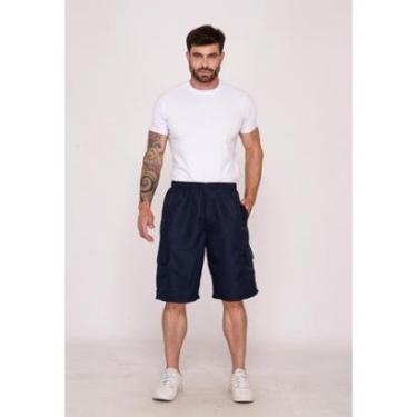Imagem de Bermuda Masculina Cargo Nylon Azul Marinho 7658-Masculino